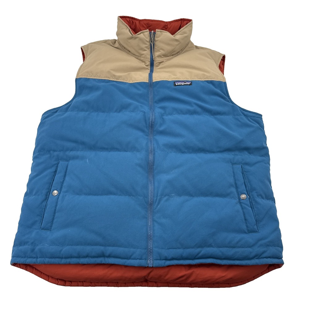 Patagonia Bivy Down Reversible Puffer‎ Vest Mens XL Multicolor